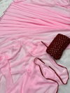 Teeya Saugaat Faux Georgette Plain 1 Minute Readymade Sarees Wholesale Shop In Surat